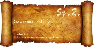 Szuromi Róza névjegykártya